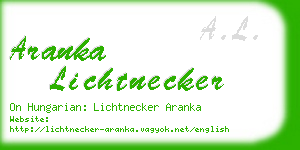 aranka lichtnecker business card